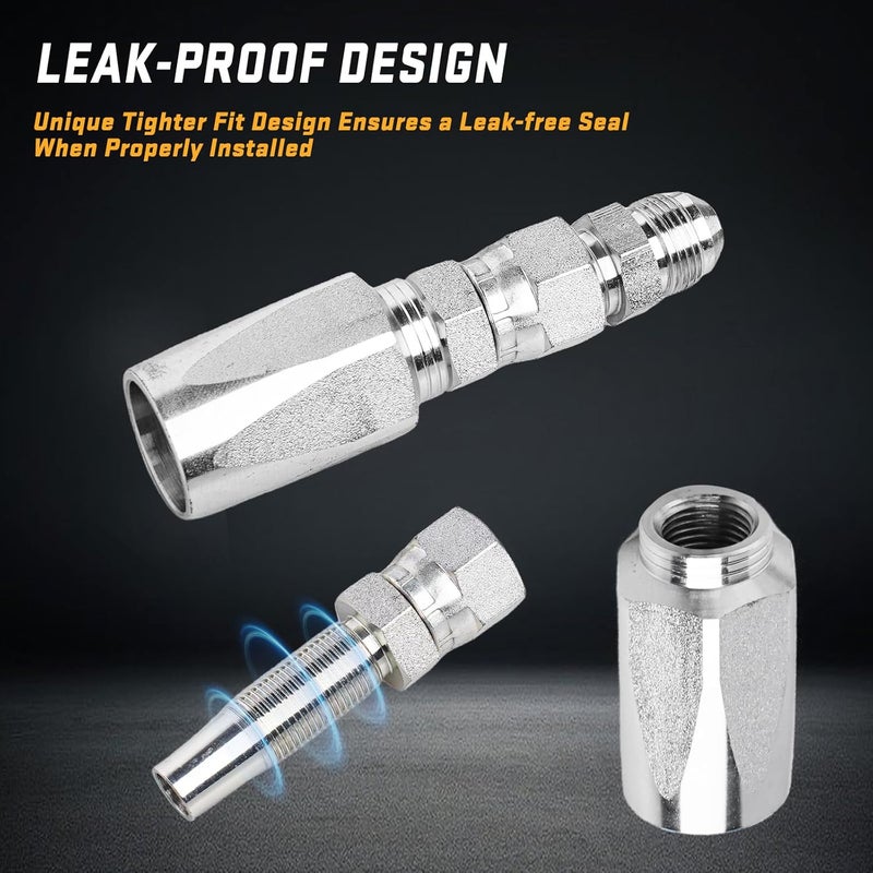 Legines 1/2'' Reusable Hydraulic Fittings, Size #08 Hydraulic Hose Repair Kit 4000PSI (2PCS) - Image 4